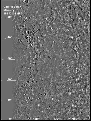 Карта части поверхности Меркурия