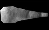 Мозаика составлена из изображений камеры VMC 24 апреля 2006 года над Северным полюшарием планеты с изменением расстояния от 7505 до 1570 км. Сильные ветры на Венере.