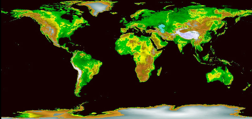 Карта поверхности Земли